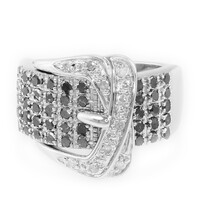 Schwarzer Diamant-Silberring