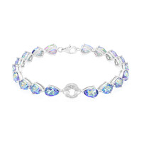 Blauer Mystik-Topas-Silberarmband