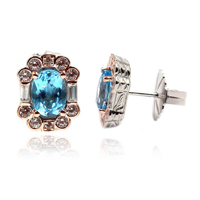 Schweizblauer Topas-Silberohrringe (Dallas Prince Designs)