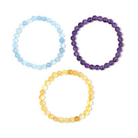 3er Set Edelstein-Armbänder