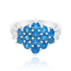 Neonblauer Apatit-Silberring