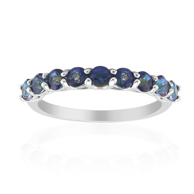 Blauer Mystik-Quarz-Silberring