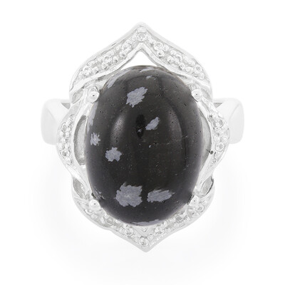 Schneeflocken-Obsidian-Silberring