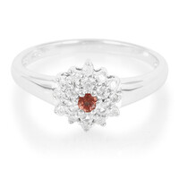Oranger Saphir-Silberring