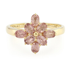 Nicht erhitzter Padparadscha-Saphir-Goldring (AMAYANI)