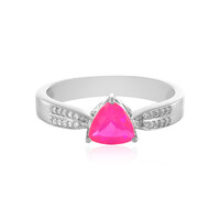 Äthiopischer Pinkfarbener Opal-Silberring