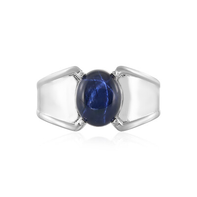 Blauer Stern-Saphir-Silberring