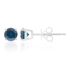 Blauer Diamant-Goldohrringe