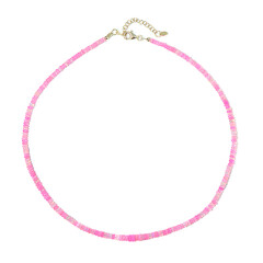 Äthiopischer Pinkfarbener Opal-Silberhalskette