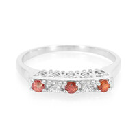 Oranger Saphir-Silberring