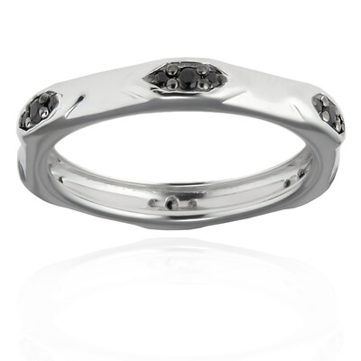 Schwarzer Spinell-Silberring