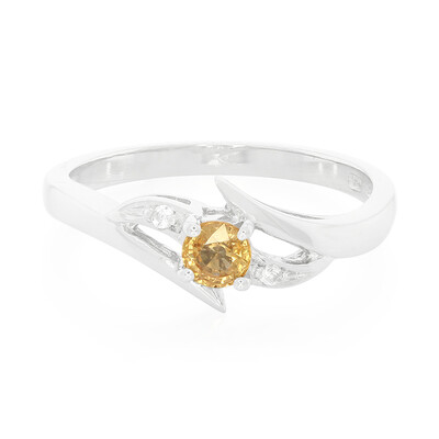 Gelber Saphir-Silberring
