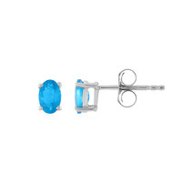 Neonblauer Apatit-Silberohrringe