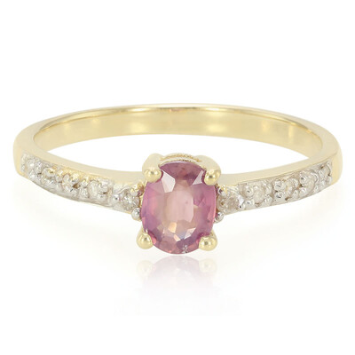 Nicht erhitzter Padparadscha-Saphir-Goldring