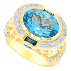 Schweizblauer Topas-Silberring (Dallas Prince Designs)