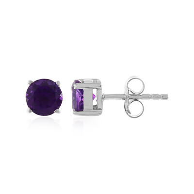 Sambia-Amethyst-Silberohrringe