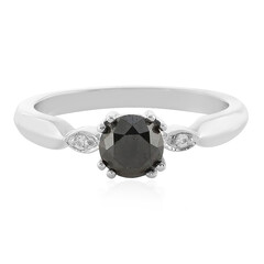 Schwarzer Diamant-Silberring