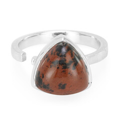 Mahagoni-Obsidian-Silberring