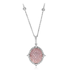 Pinkfarbener I1 Diamant-Goldhalskette (CIRARI)