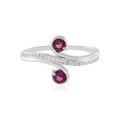 Magenta-Granat-Silberring