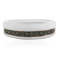 Blauer I3 Diamant-Silberring