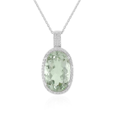 Grüner Amethyst-Silberhalskette