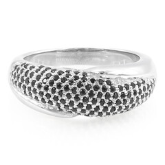 Schwarzer Spinell-Silberring