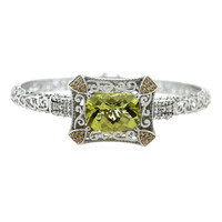 Ouro Verde-Quarz-Silberarmreif (Dallas Prince Designs)