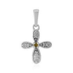 Gelber I2 Diamant-Silberanhänger