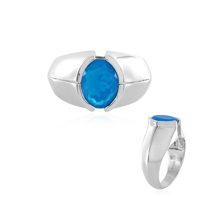 Äthiopischer Blauer Opal-Silberring