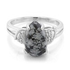 Schneeflocken-Obsidian-Silberring