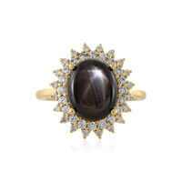 Schwarzer Stern-Saphir-Silberring