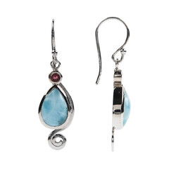 Larimar-Silberohrringe