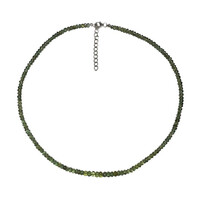 Grüner Apatit-Silberhalskette