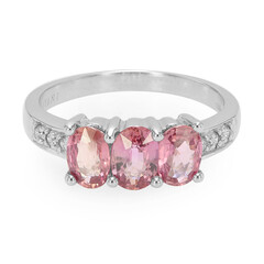 Nicht erhitzter Padparadscha-Saphir-Goldring (AMAYANI)