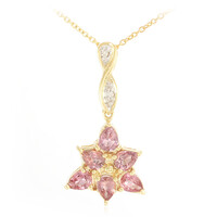 Nicht erhitzter Padparadscha-Saphir-Goldhalskette (AMAYANI)