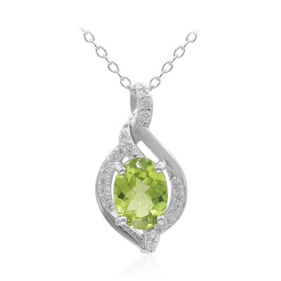 Peridot-Silberhalskette