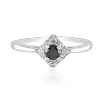 Schwarzer Diamant-Silberring