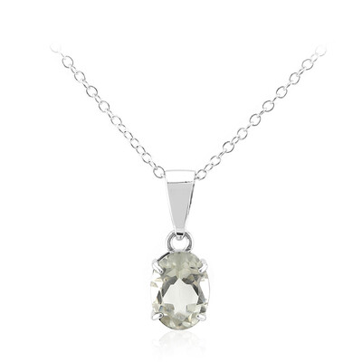 Grüner Amethyst-Silberhalskette