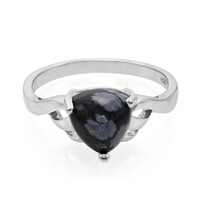 Schneeflocken-Obsidian-Silberring