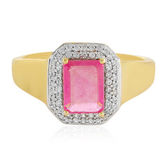 Pinkfarbener Madagaskar-Saphir-Silberring