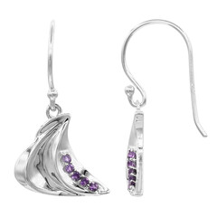 Sambia-Amethyst-Silberohrringe