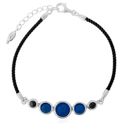Blauer Kolumbianischer Bernstein-Silberarmband