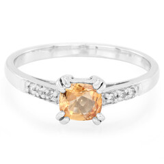 Oranger Saphir-Silberring