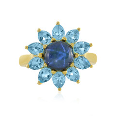 Blauer Stern-Saphir-Silberring