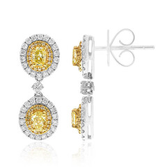 Gelber SI2 Diamant-Goldohrringe (CIRARI)