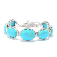 Blauer Kingman Mohave-Türkis-Silberarmband (Dallas Prince Designs)