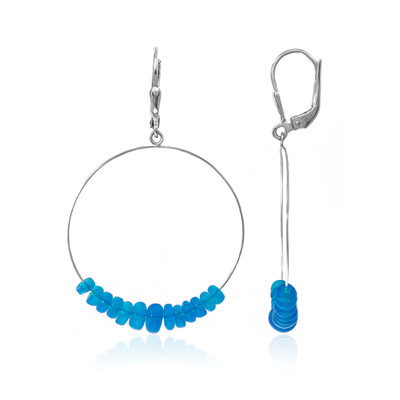 Äthiopischer Blauer Opal-Silberohrringe (Maigold Kreativ)