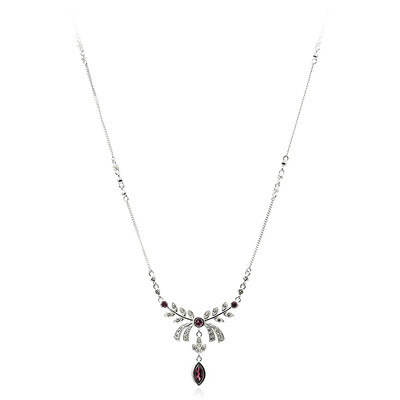 Rhodolith-Silbercollier