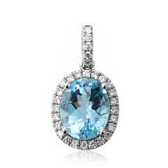 AAA-Brasilianischer Aquamarin-Platinanhänger